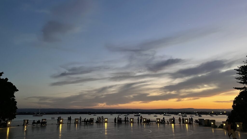 Ortigia waterfront promenade sunset